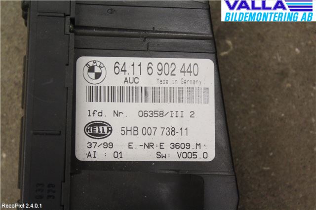 BMW 3 E46      98-05 Ac Styrenhet Ac Manöveren