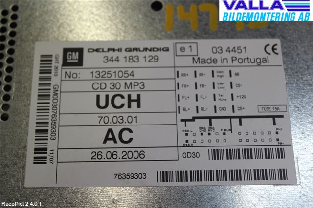 Opel ASTRA H 04-12 Cd Radio - Multimediapanel