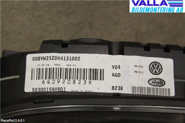 Volkswagen VW POLO 05-09 Instrument Komb