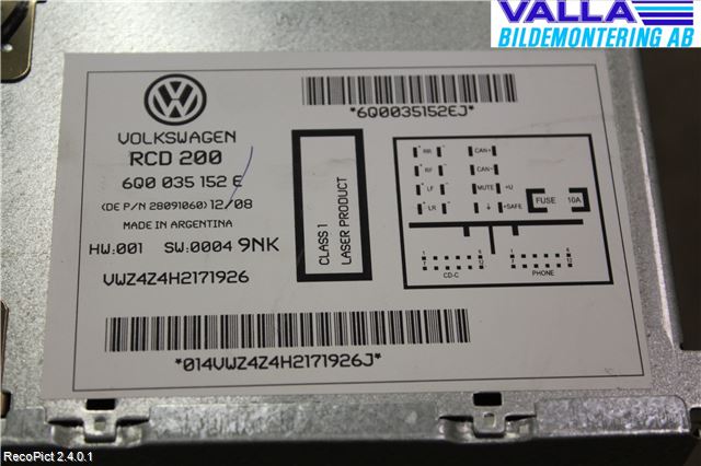 Volkswagen VW POLO 05-09 Cd Radio - Multimediapanel