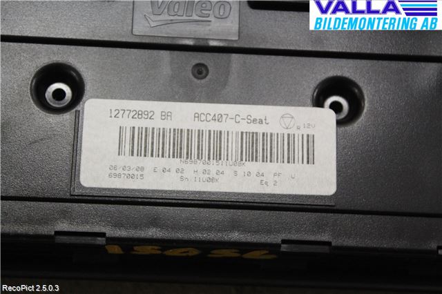 Saab 9-3 VER2/VER3 08-15 Ac Styrenhet Ac Manöveren