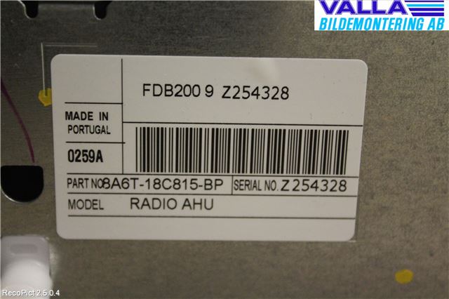 Ford FIESTA 09-12 Cd Radio - Multimediapanel
