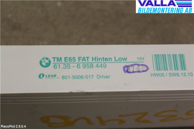 BMW 7 E65/66    00-08 Styrenhet Dörr