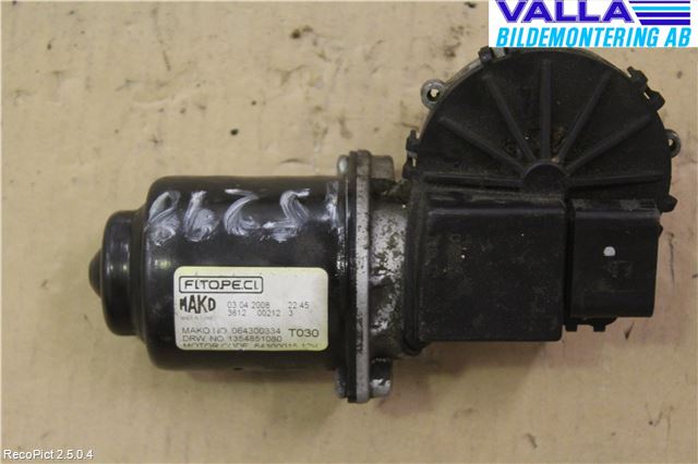 Peugeot BIPPER Torkarmotor Vindruta