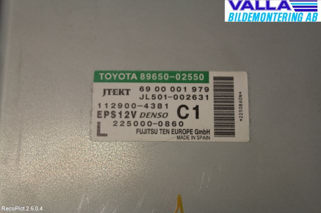 Toyota AURIS 10-12 Styrenhet Styrservo