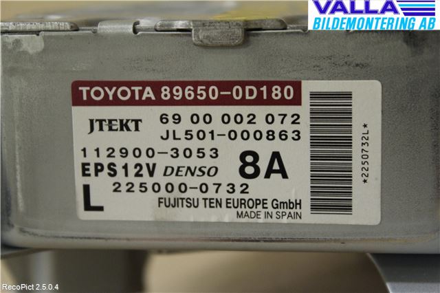 Toyota YARIS XP90 06-11 Styrenhet Styrservo