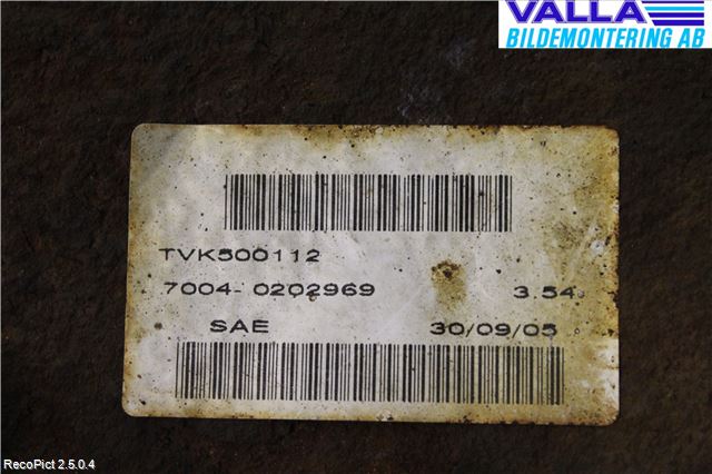 Landrover RANGE ROVER SPORT (L320) 05-09 Bakväxel-Diff