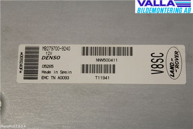 Landrover RANGE ROVER SPORT (L320) 05-09 Styrenhet Insprut Bensin