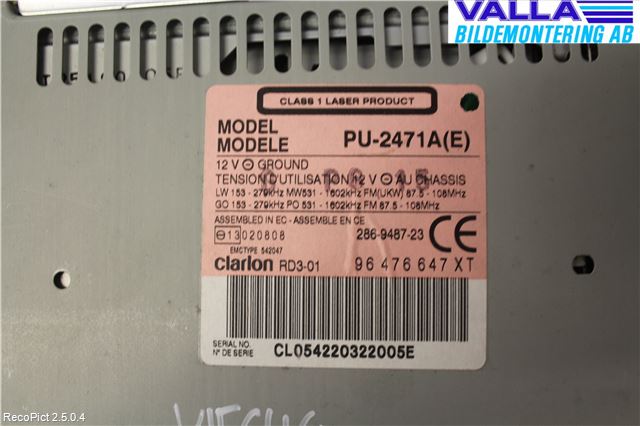 Peugeot 206 98-09 Cd Radio - Multimediapanel