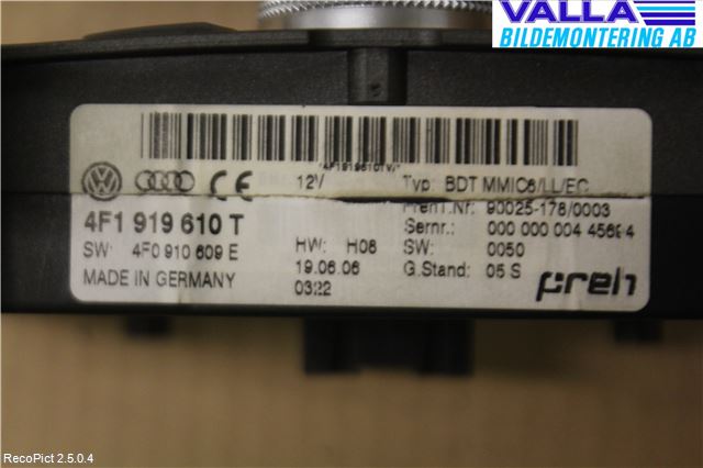 Audi A6/S6     05-11 Strömställare Multifunktion
