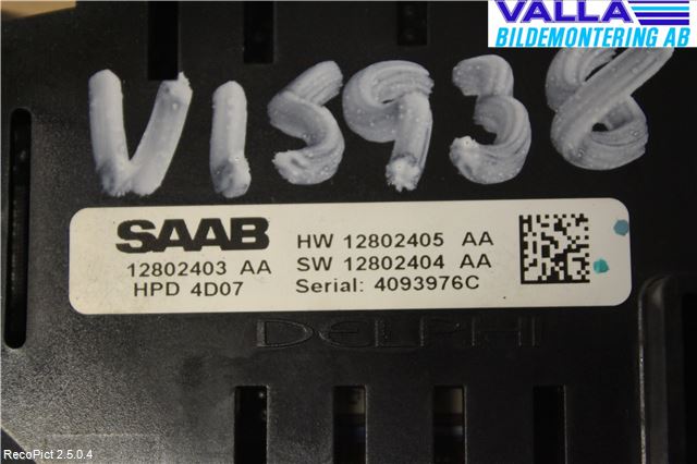 Saab 9-3 VER 2 Kontrolldisplay
