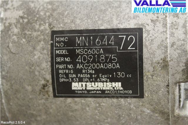 Mitsubishi COLT 09-13 Ac Kompressor