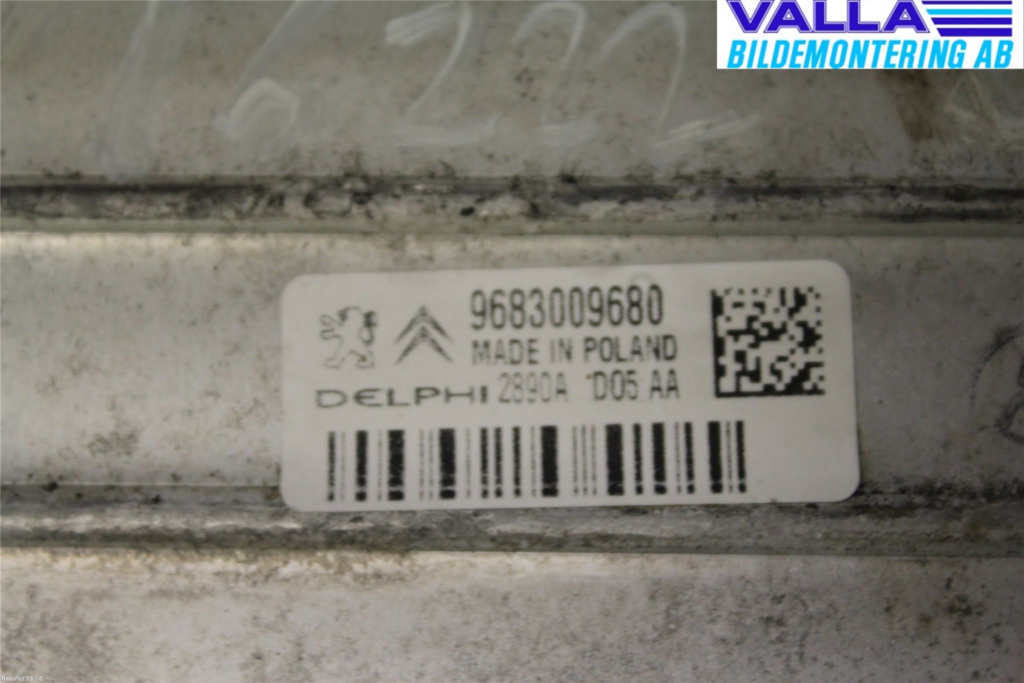 Citroen C5 08-17 Laddluft-Intercooler Kyl