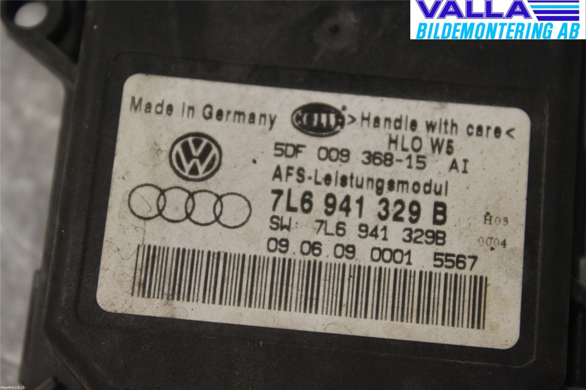 Volkswagen VW GOLF VI 09-13 Styrenhet Strålkastare
