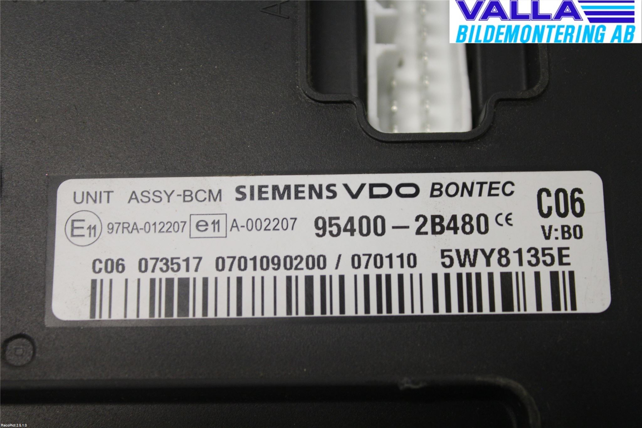 Hyundai SANTA FE  06-12 Styrenhet Övrigt