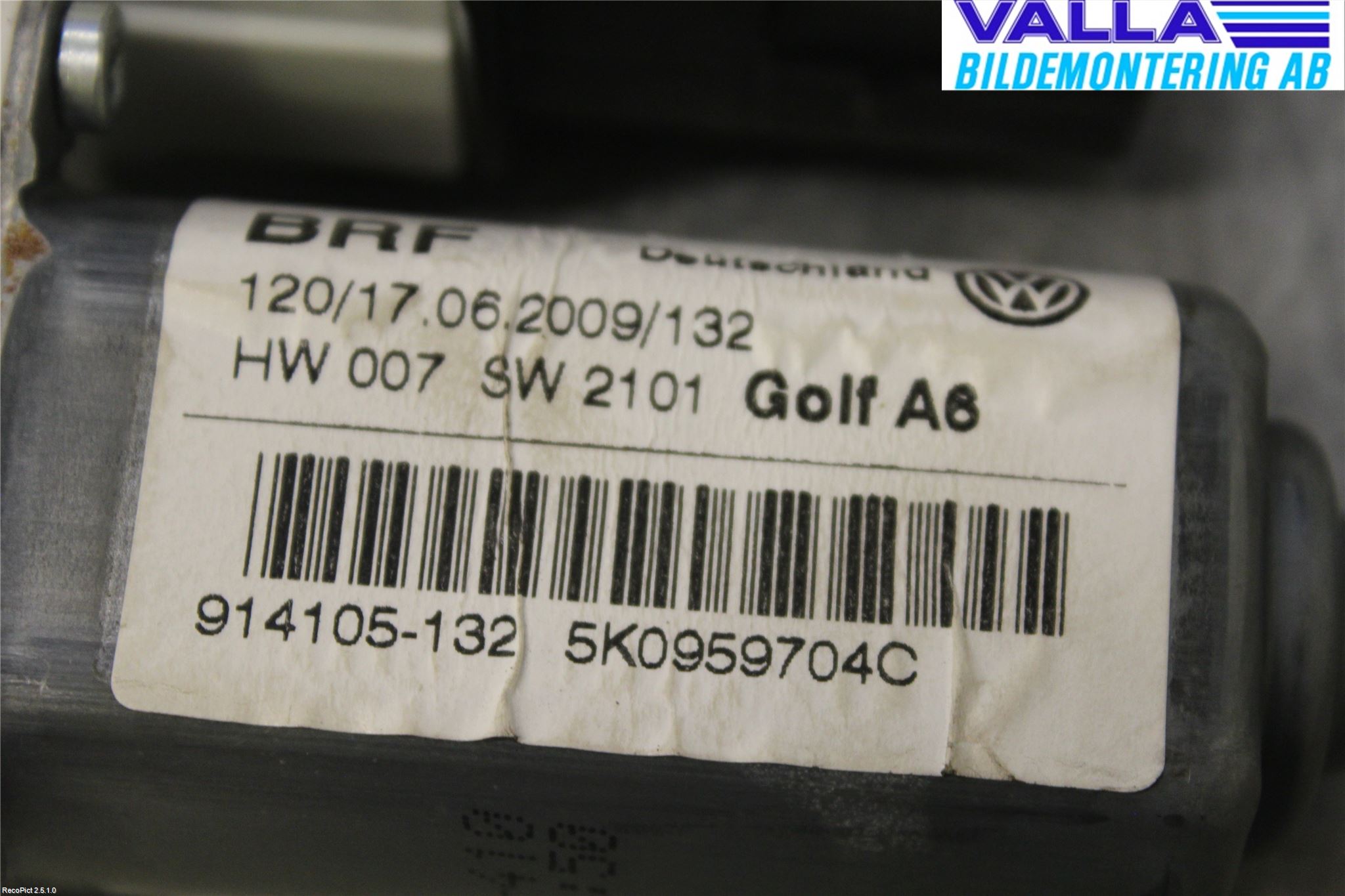 Volkswagen VW GOLF VI 09-13 Fönsterhissmotor