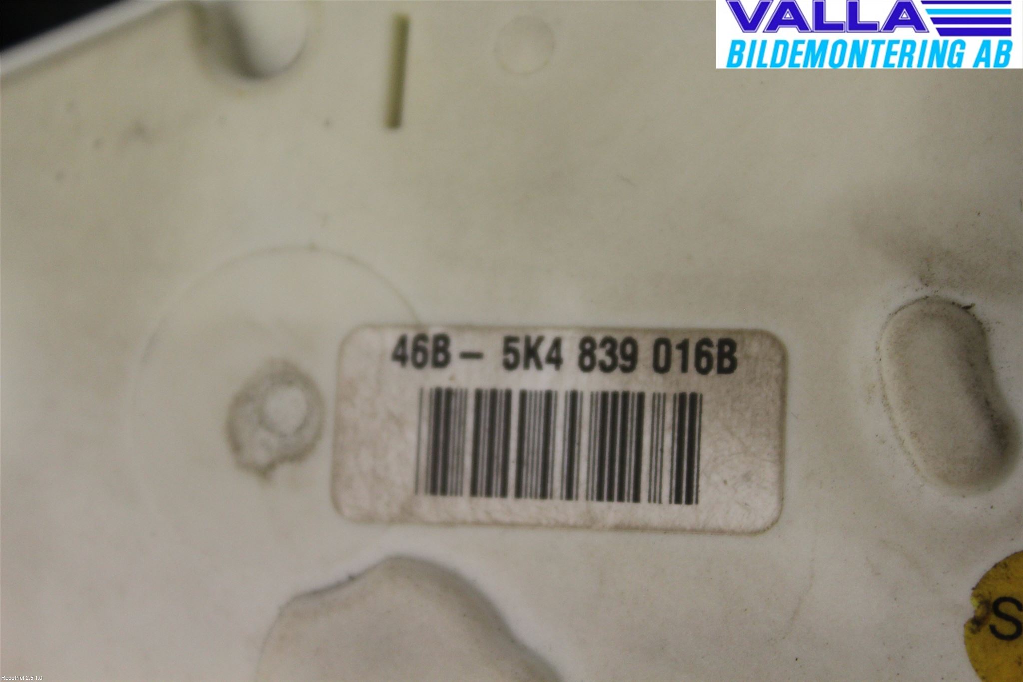Volkswagen VW GOLF VI 09-13 Låskista-Dörrlås