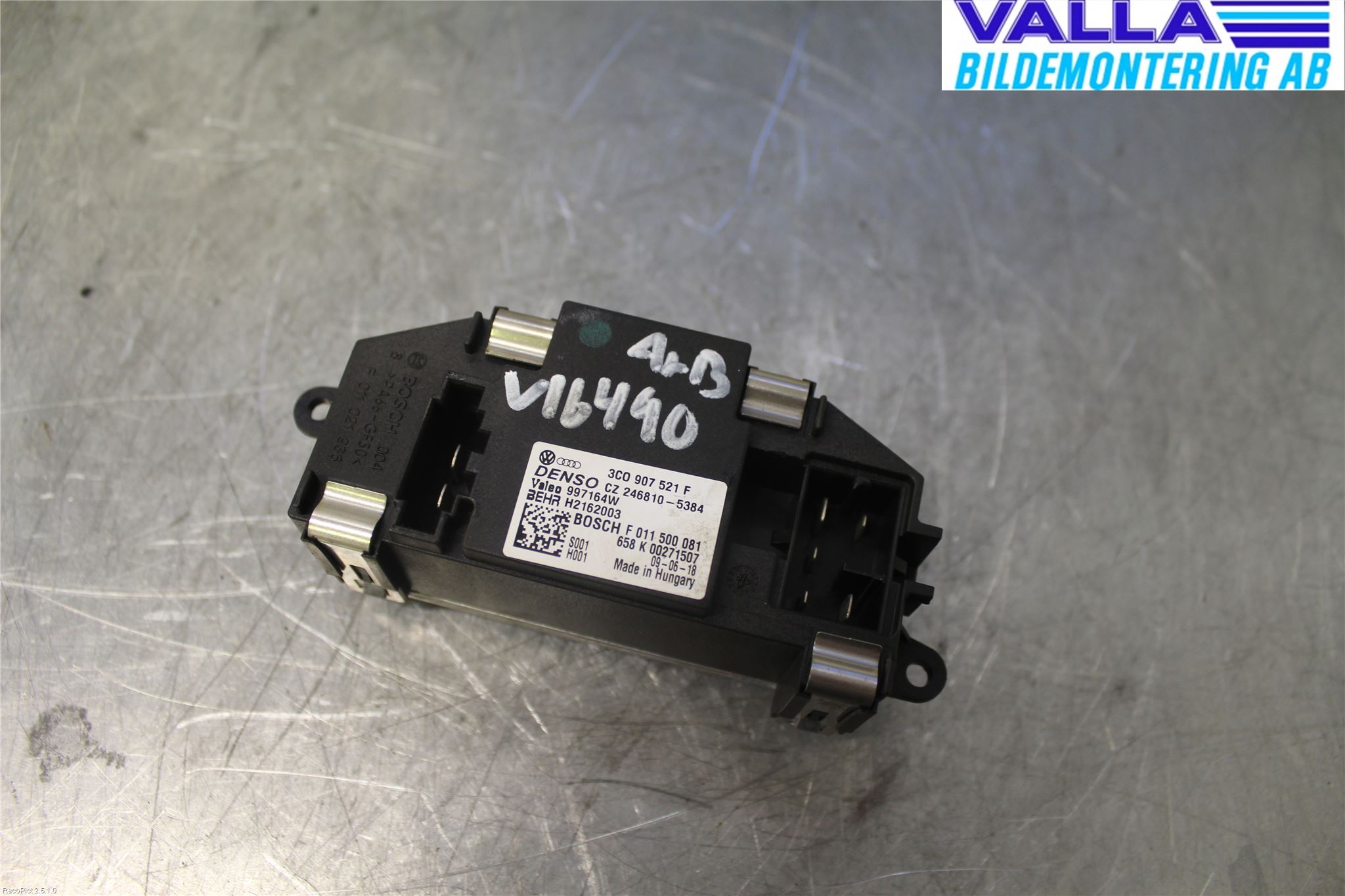 Volkswagen VW GOLF VI 09-13 Värmefläktsmotstånd