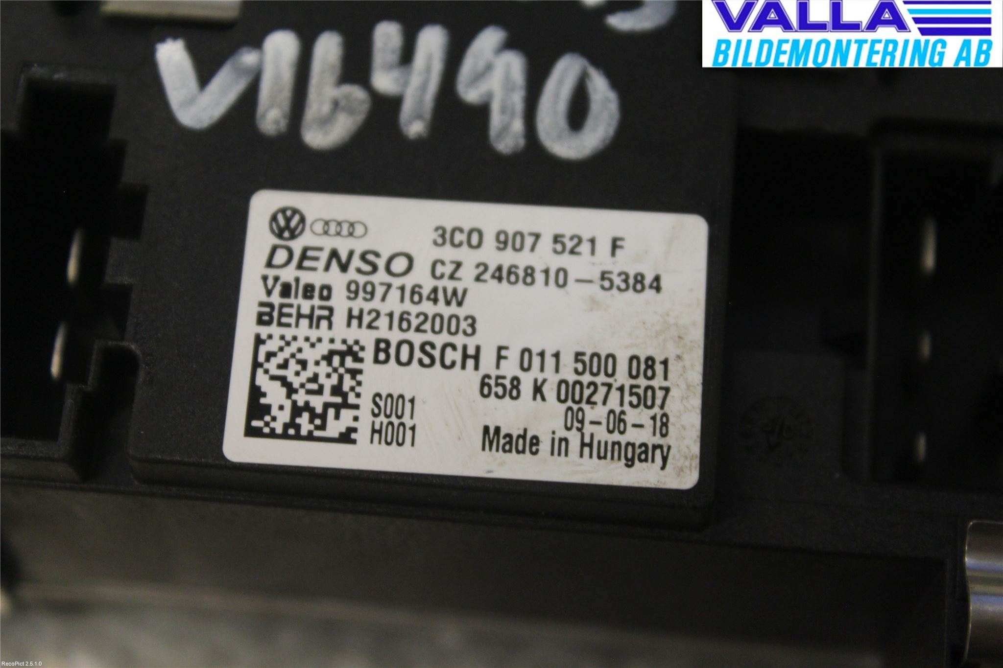 Volkswagen VW GOLF VI 09-13 Värmefläktsmotstånd