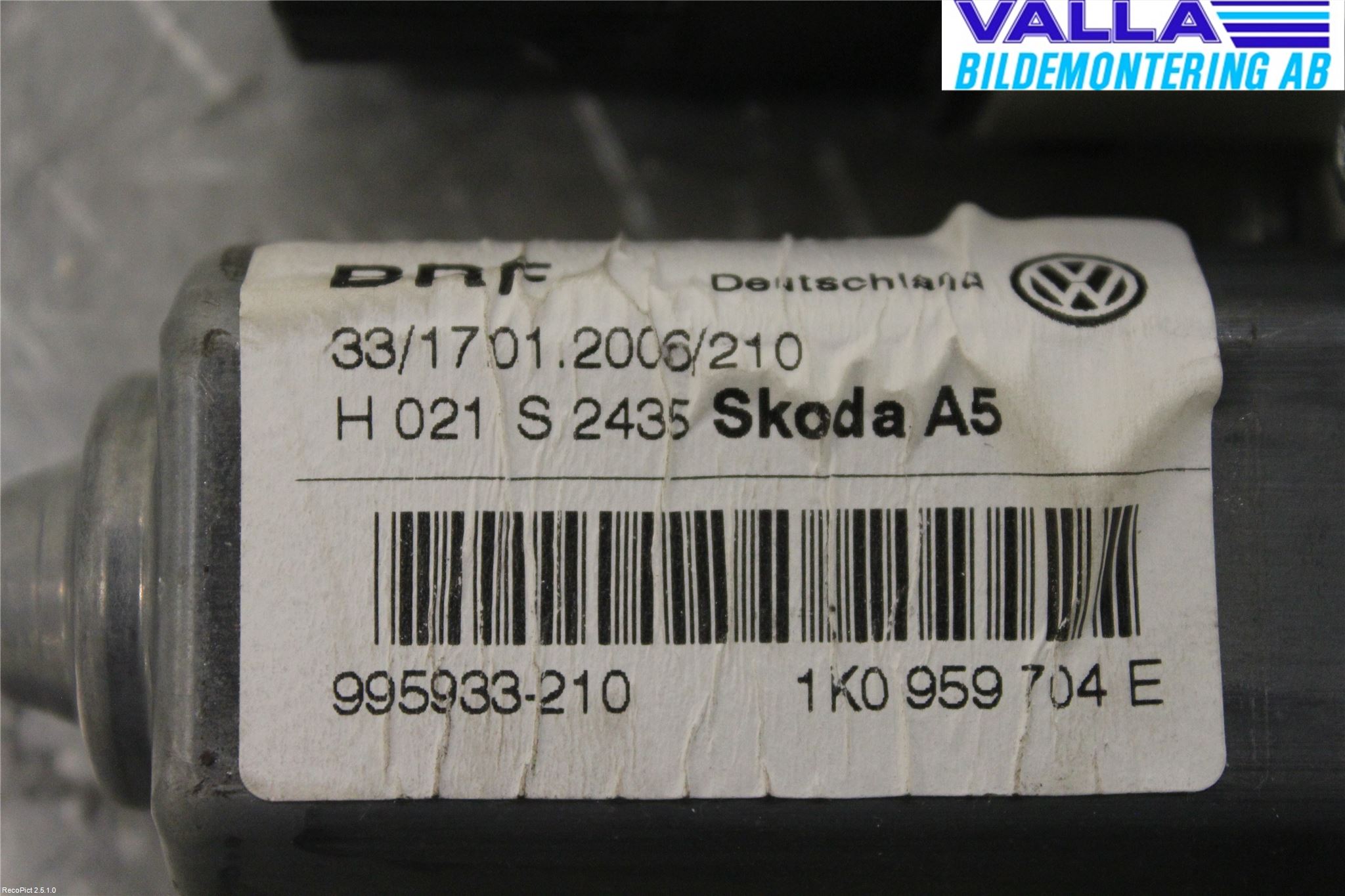Skoda OCTAVIA (1Z) 05-13 Fönsterhissmotor