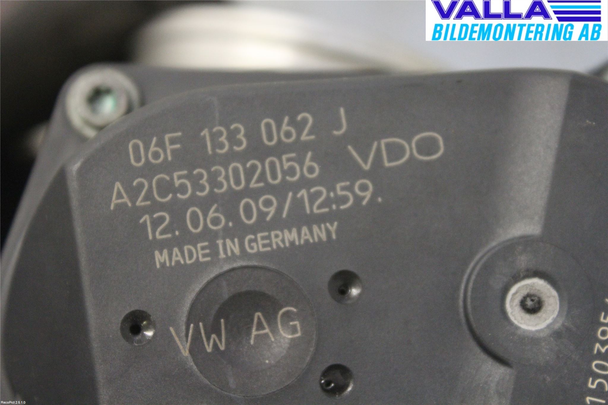 Volkswagen VW GOLF VI 09-13 Injspjällhus