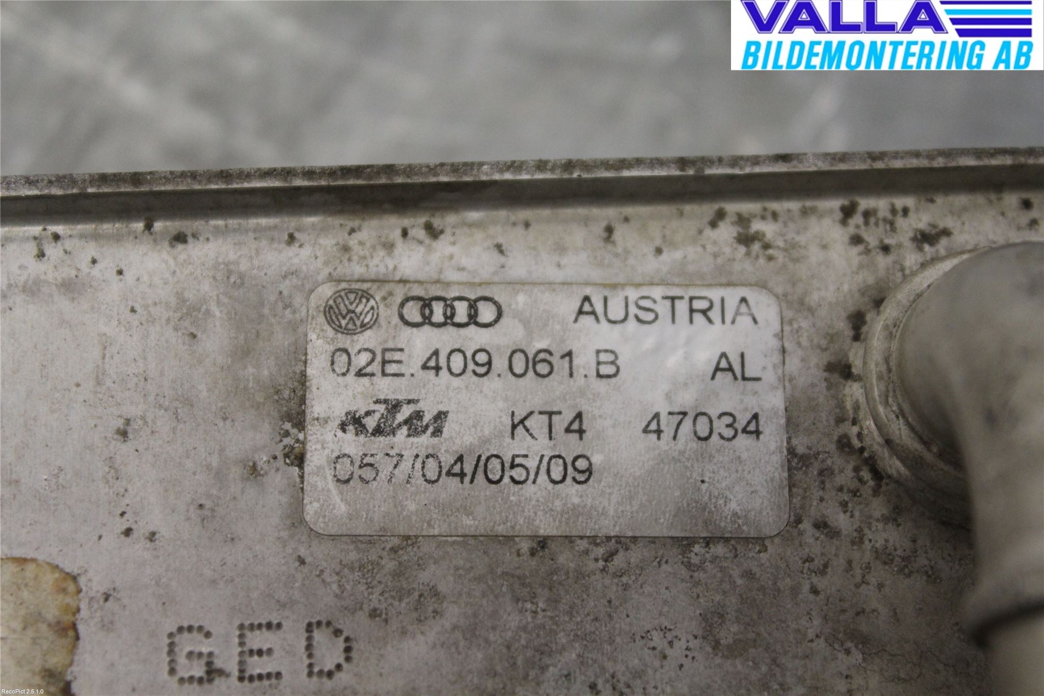 Volkswagen VW GOLF VI 09-13 Oljekylare Automat