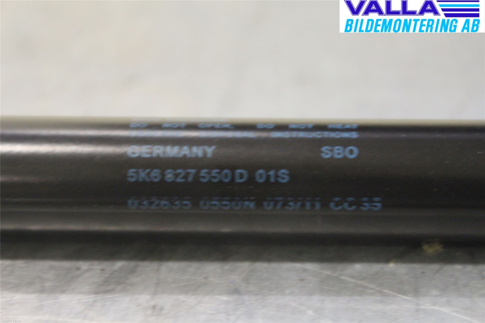 Volkswagen VW GOLF VI 09-13 Gasfjäder Baklucka