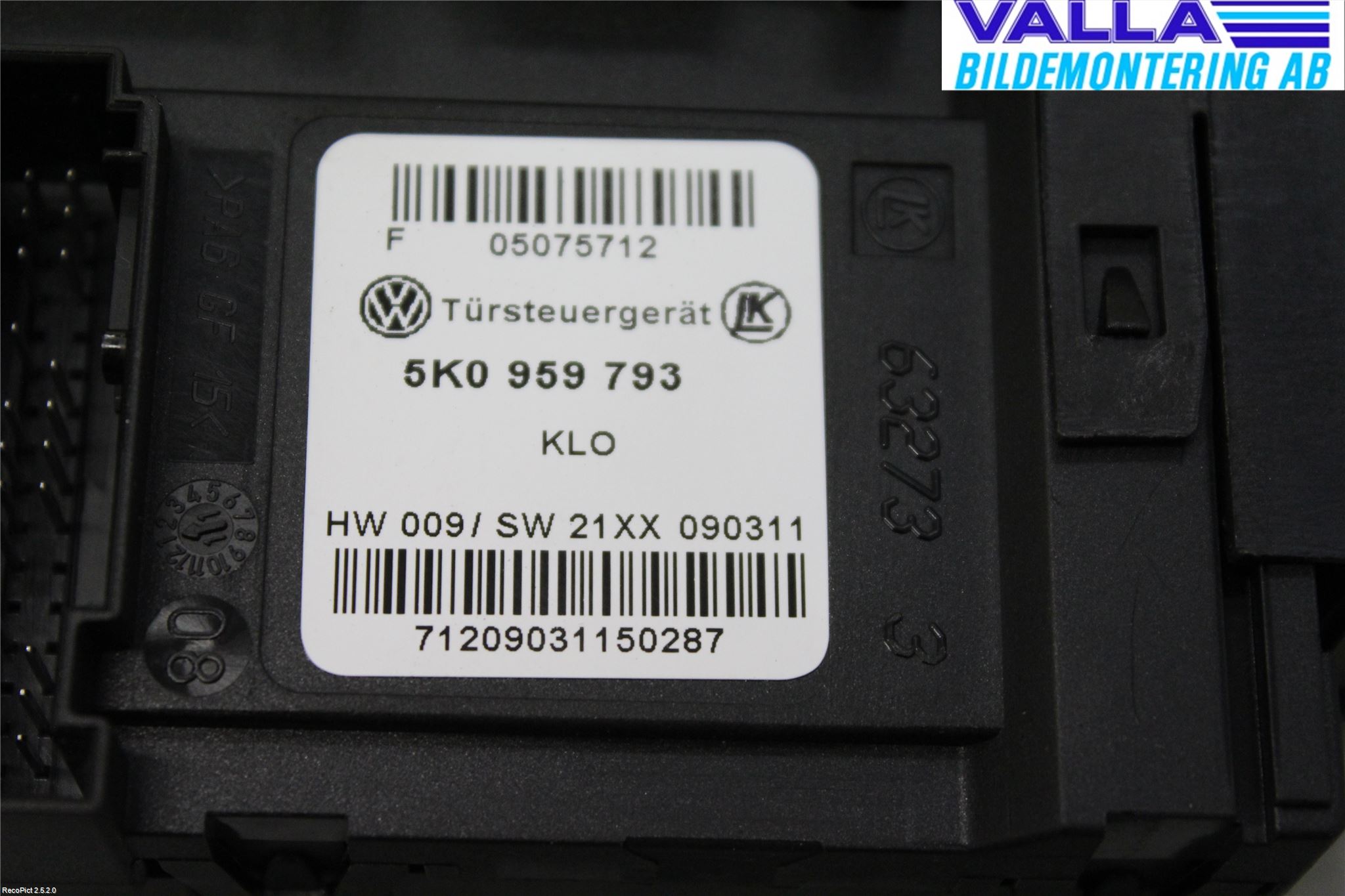 Volkswagen VW GOLF VI 09-13 Fönsterhissmotor