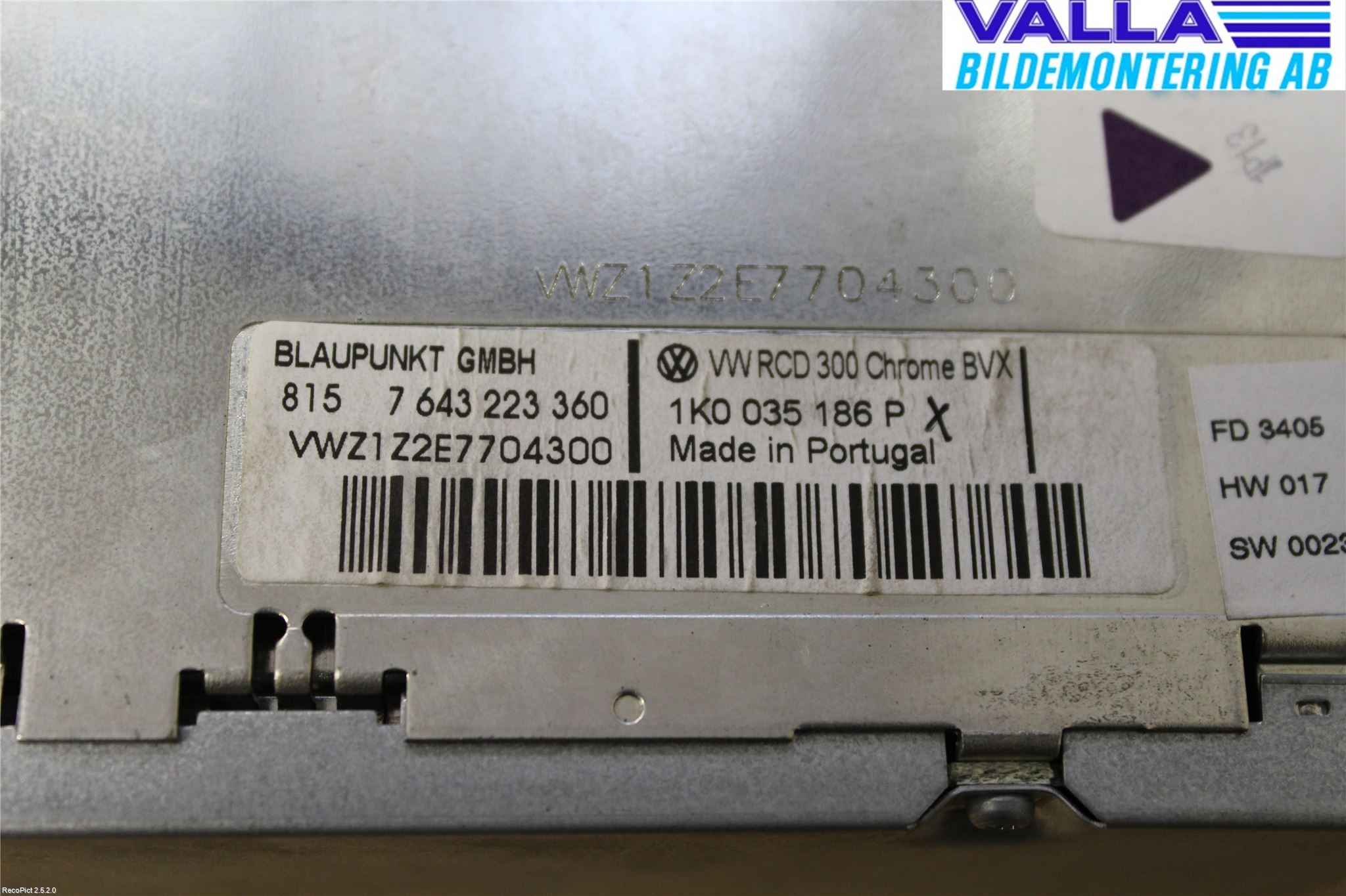 Volkswagen VW CADDY      04-10 Cd Radio - Multimediapanel