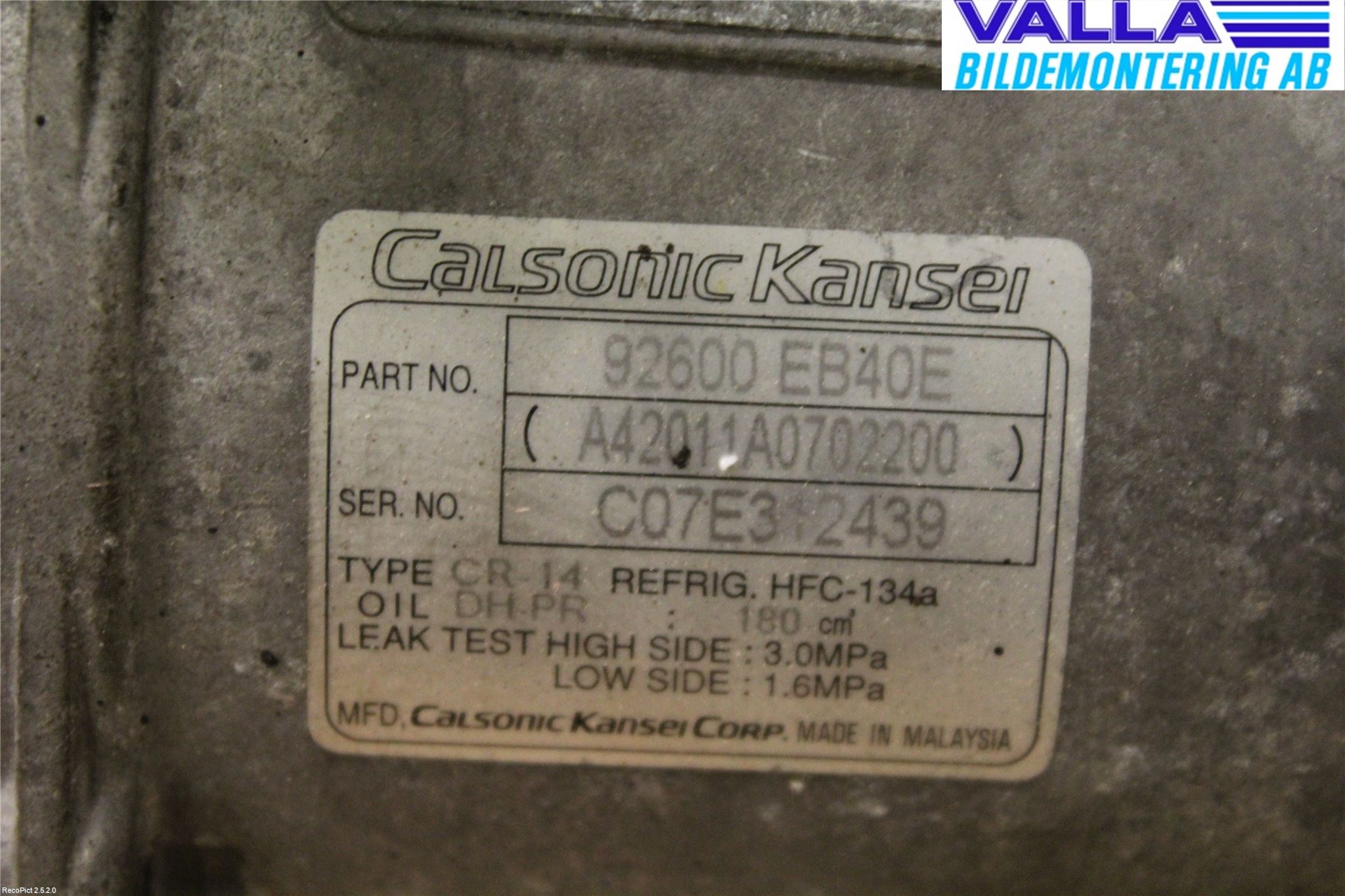 Nissan NAVARA 05-16 Ac Kompressor