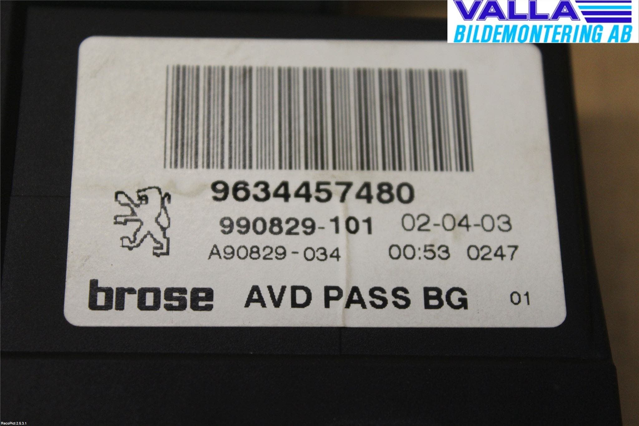 Peugeot 307 01-05 Fönsterhissmotor