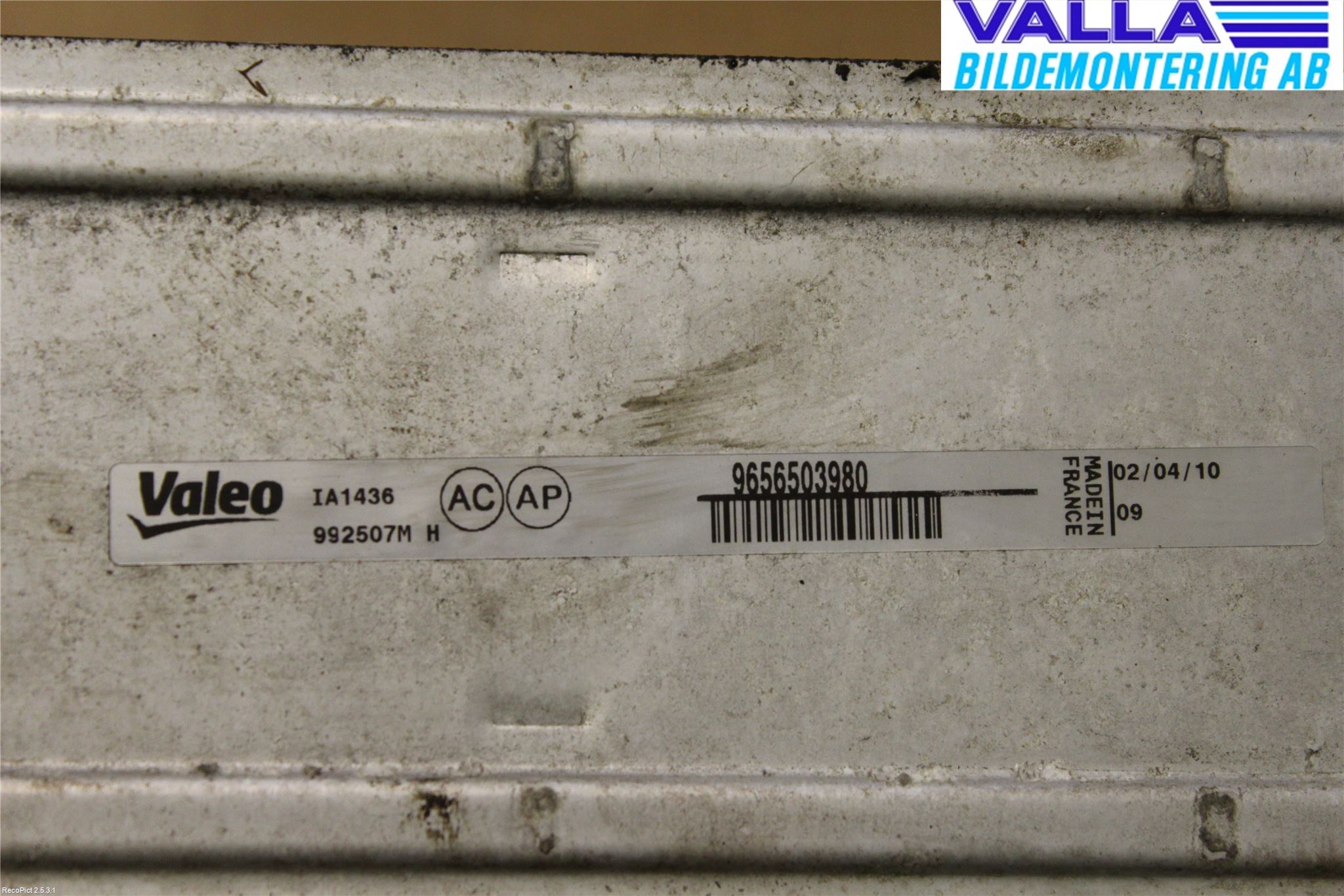 Peugeot 3008 09-16 Laddluft-Intercooler Kyl