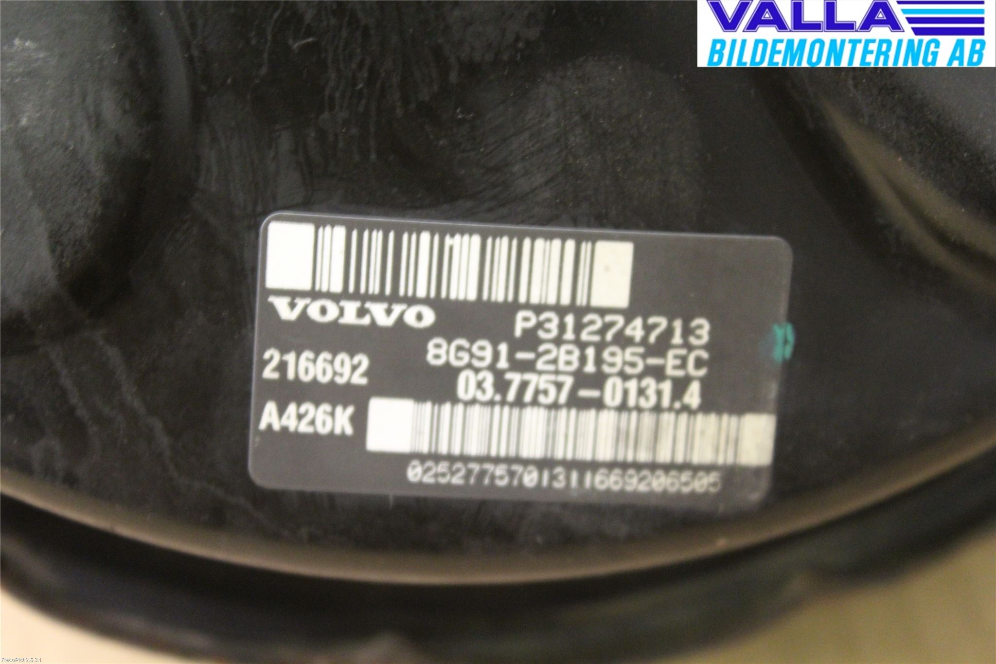 Volvo XC60 09-13 Bromsservo