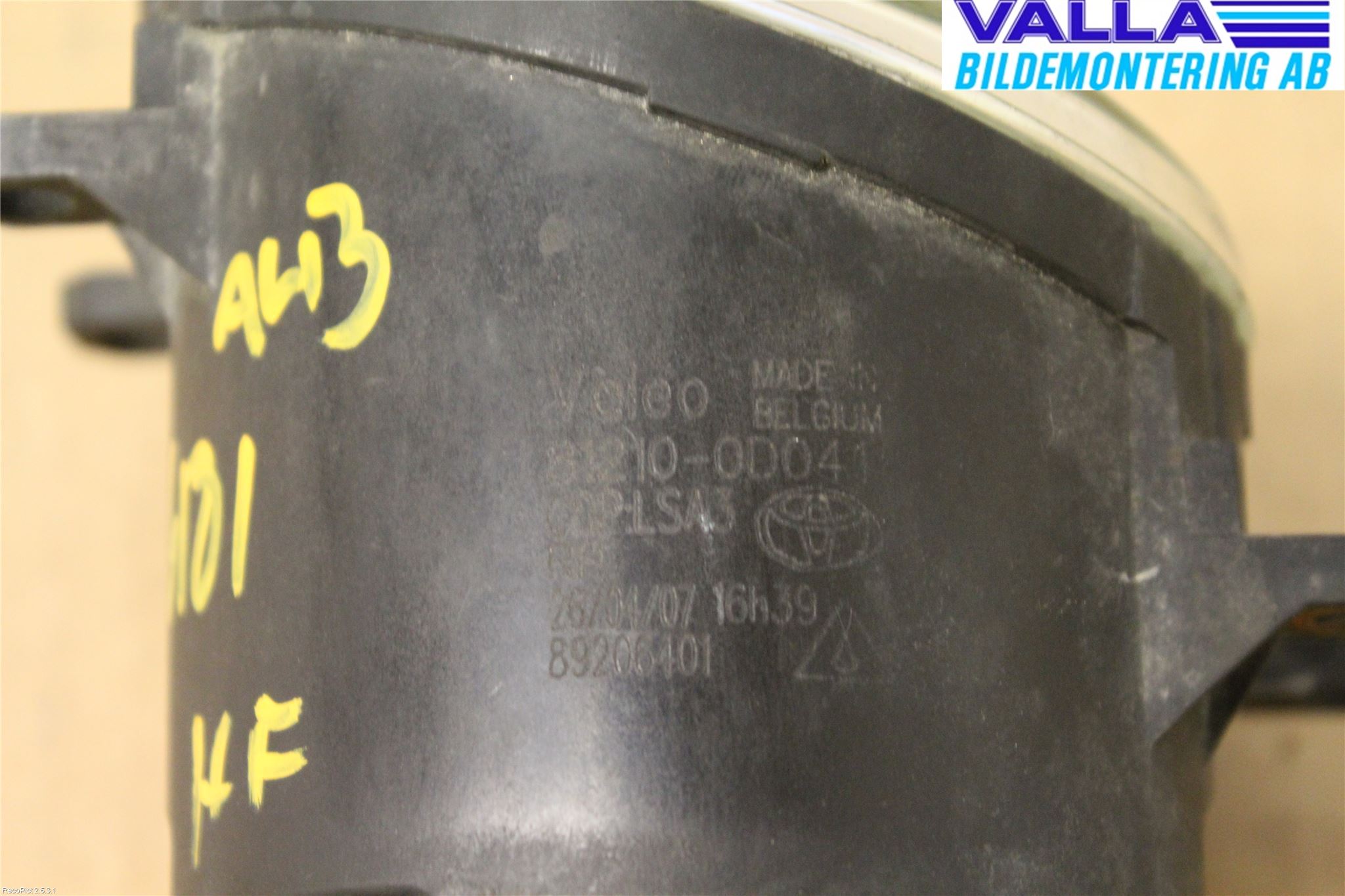 Toyota AVENSIS 07-08 Dimljus-Varselljus Fram