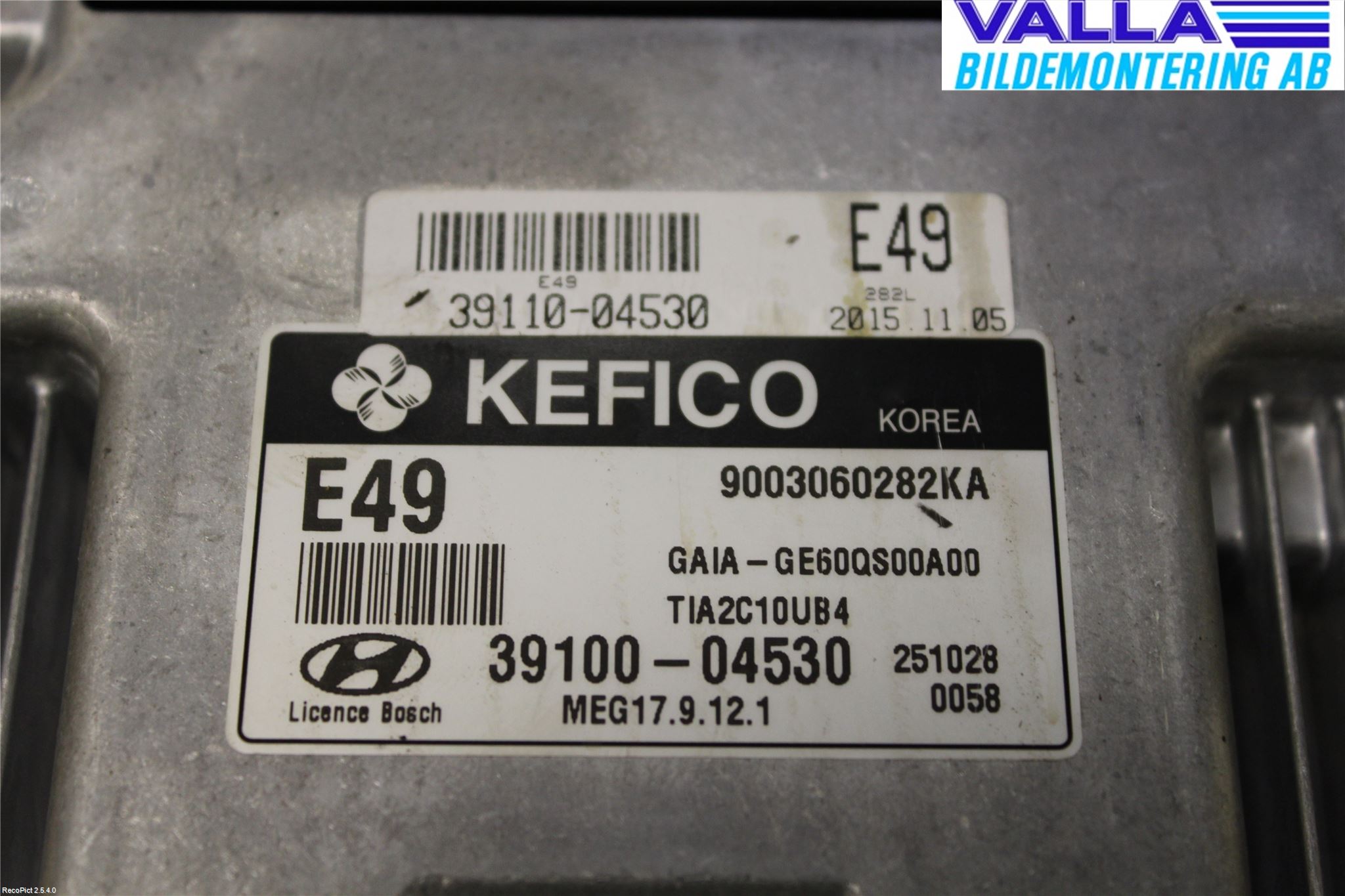 Hyundai i10 BA 14-16 Styrenhet Insprut Bensin