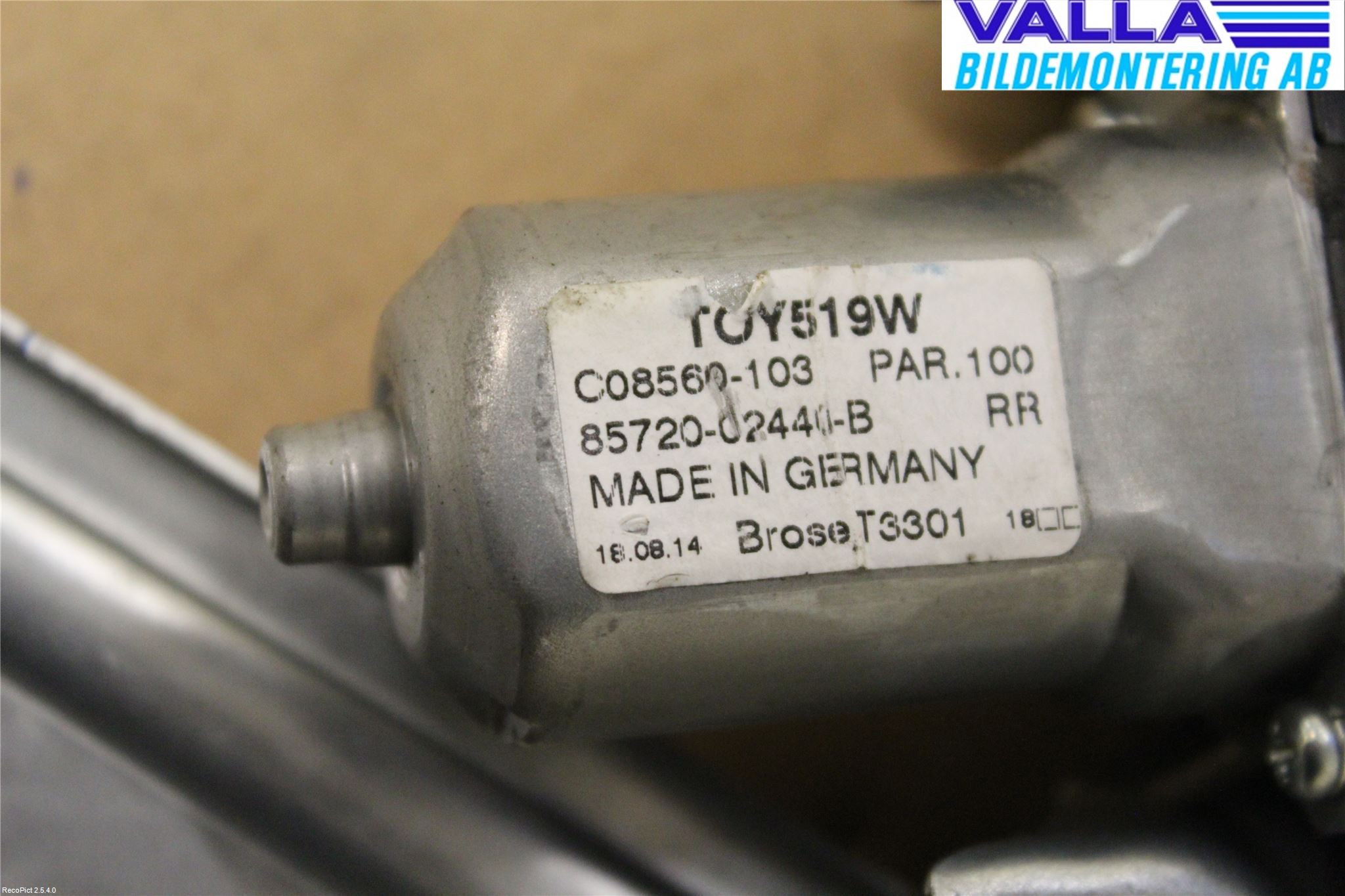 Toyota AURIS 13-19 Fönsterhiss El Kompl