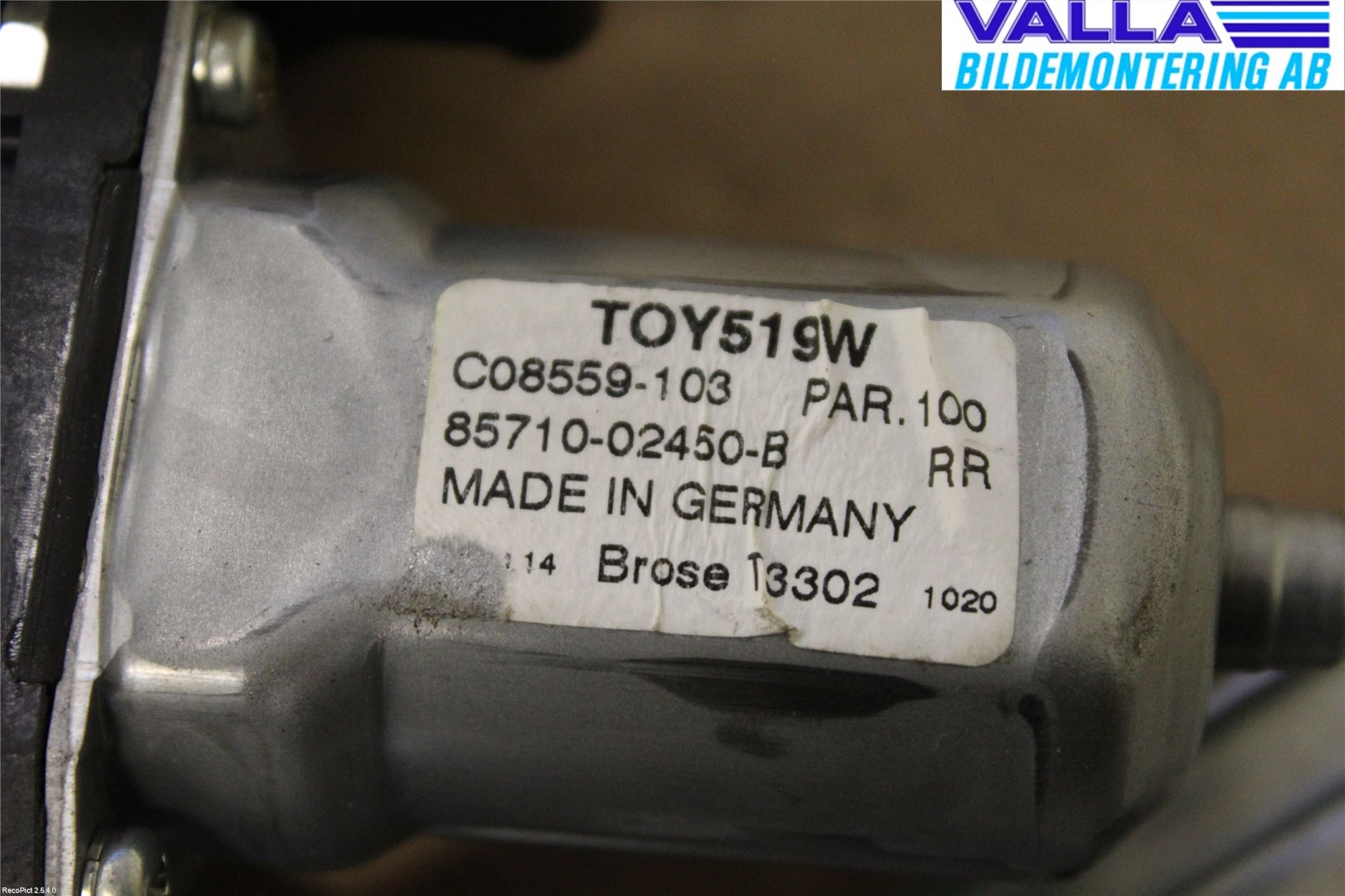 Toyota AURIS 13-19 Fönsterhiss El Kompl