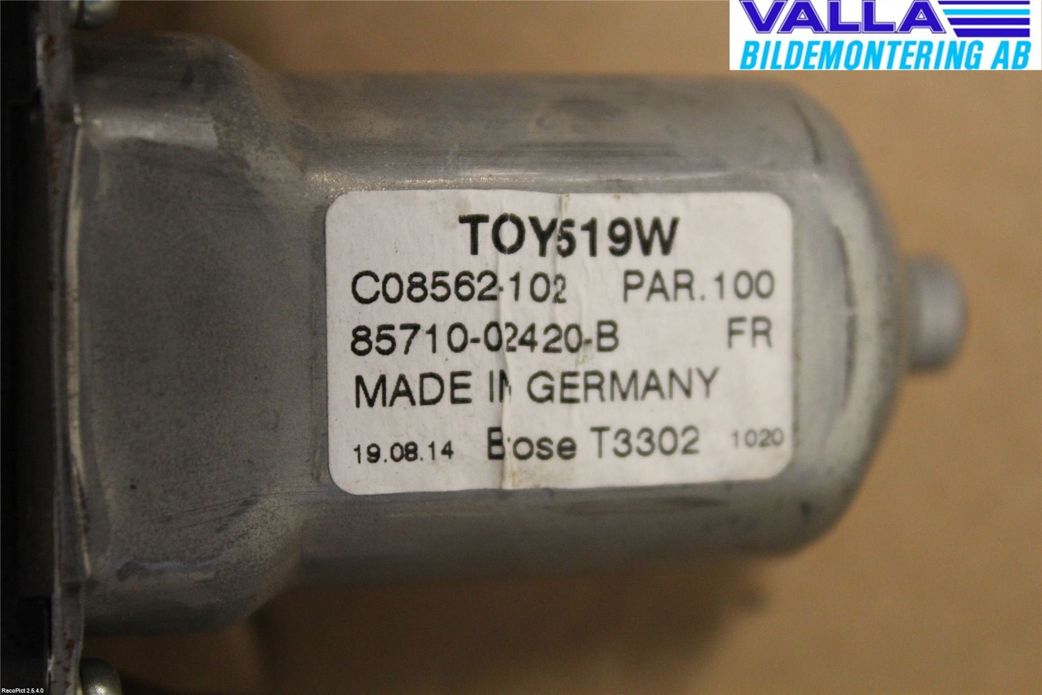Toyota AURIS 13-19 Fönsterhiss El Kompl