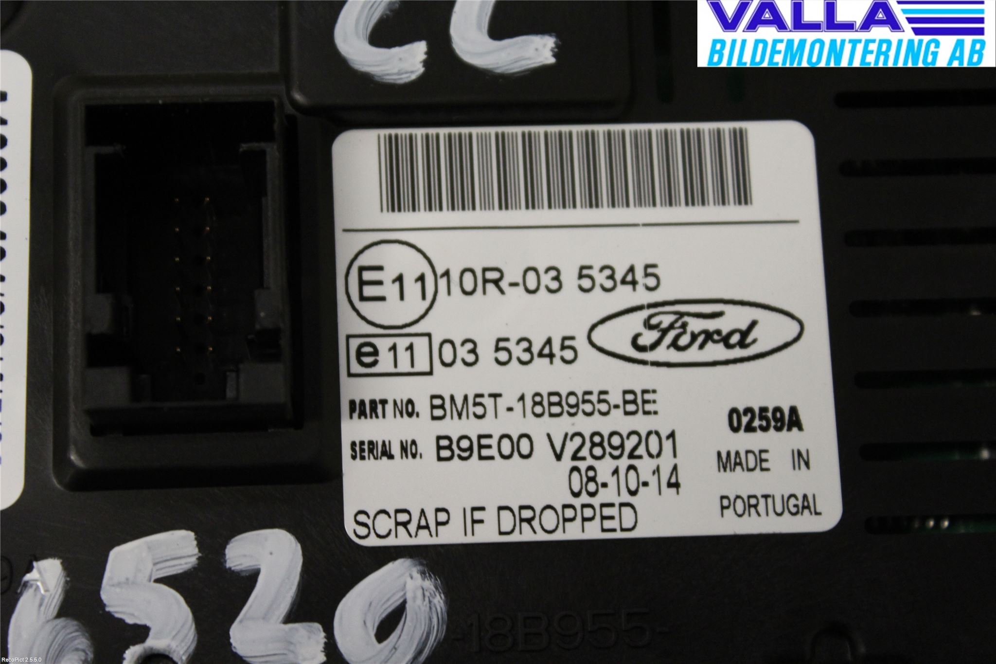 Ford TRANSIT SKÅP/BUSS 14-22 Kontrolldisplay