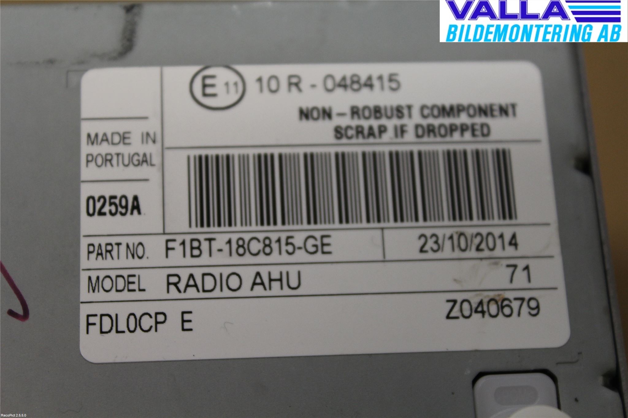 Ford TRANSIT SKÅP/BUSS 14-22 Cd Radio - Multimediapanel