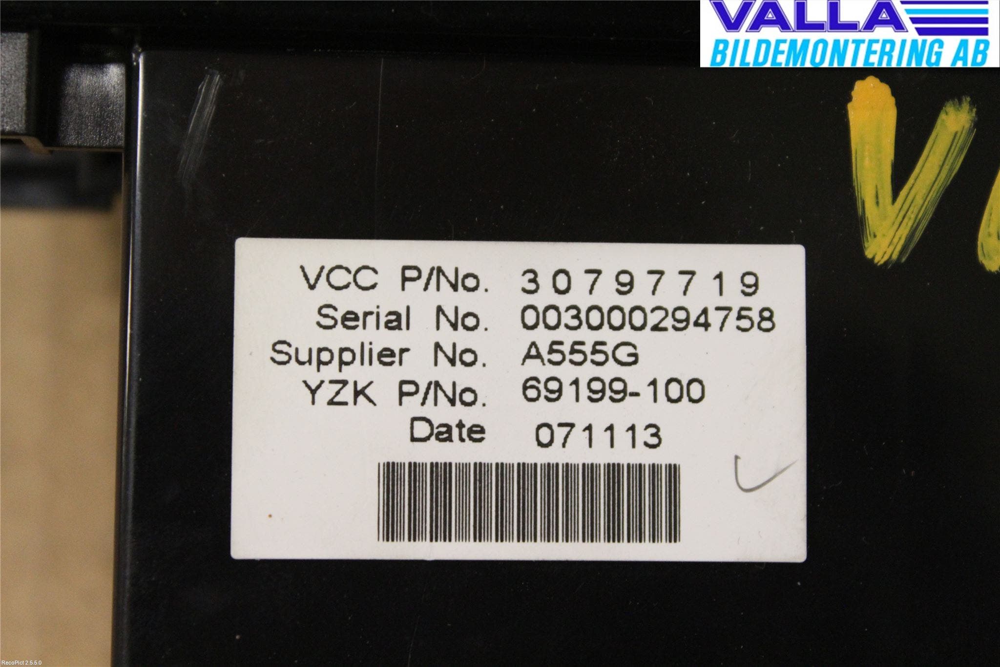 Volvo V50 08-12 Kontrolldisplay