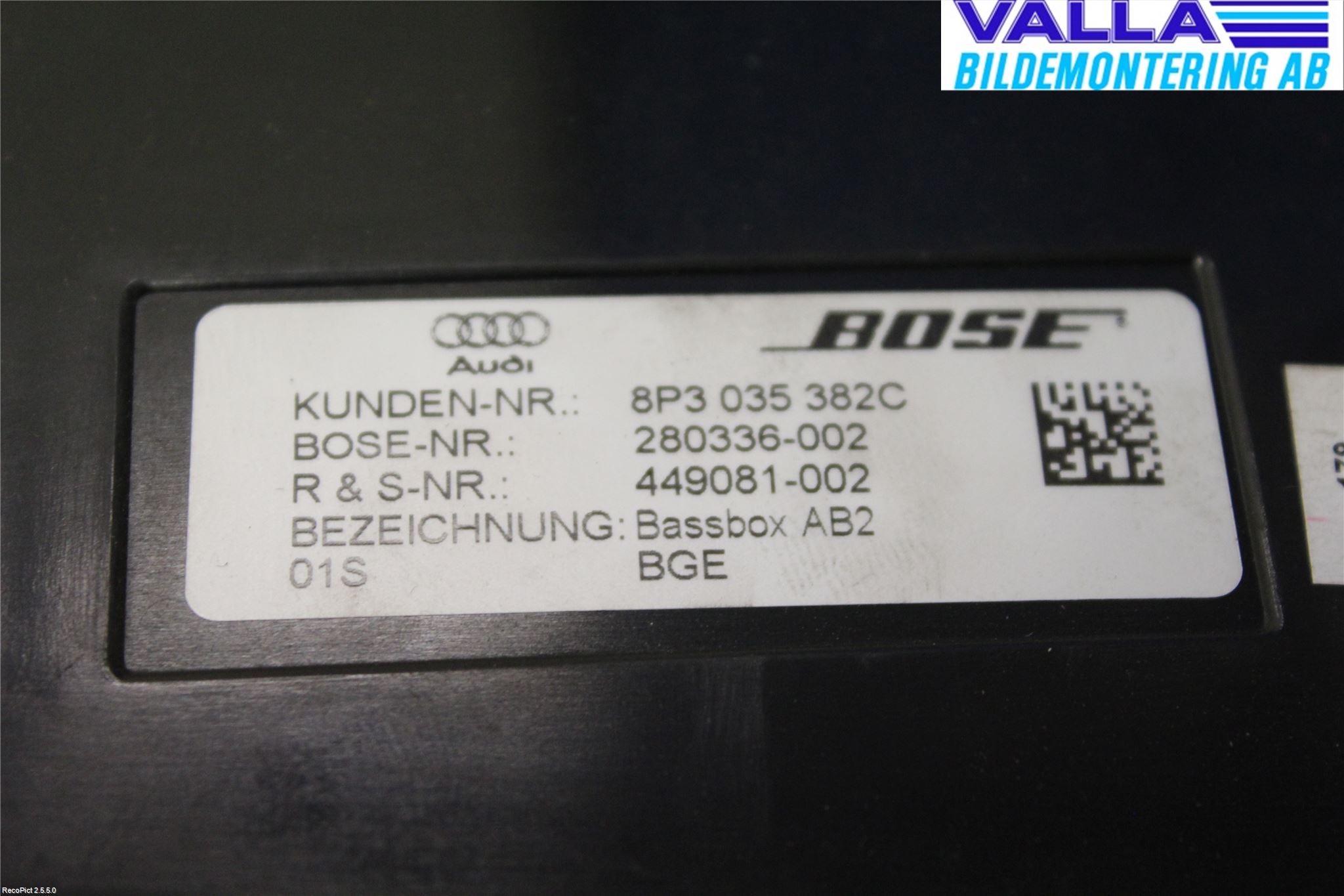 Audi A3/S3     04-05 Högtalare