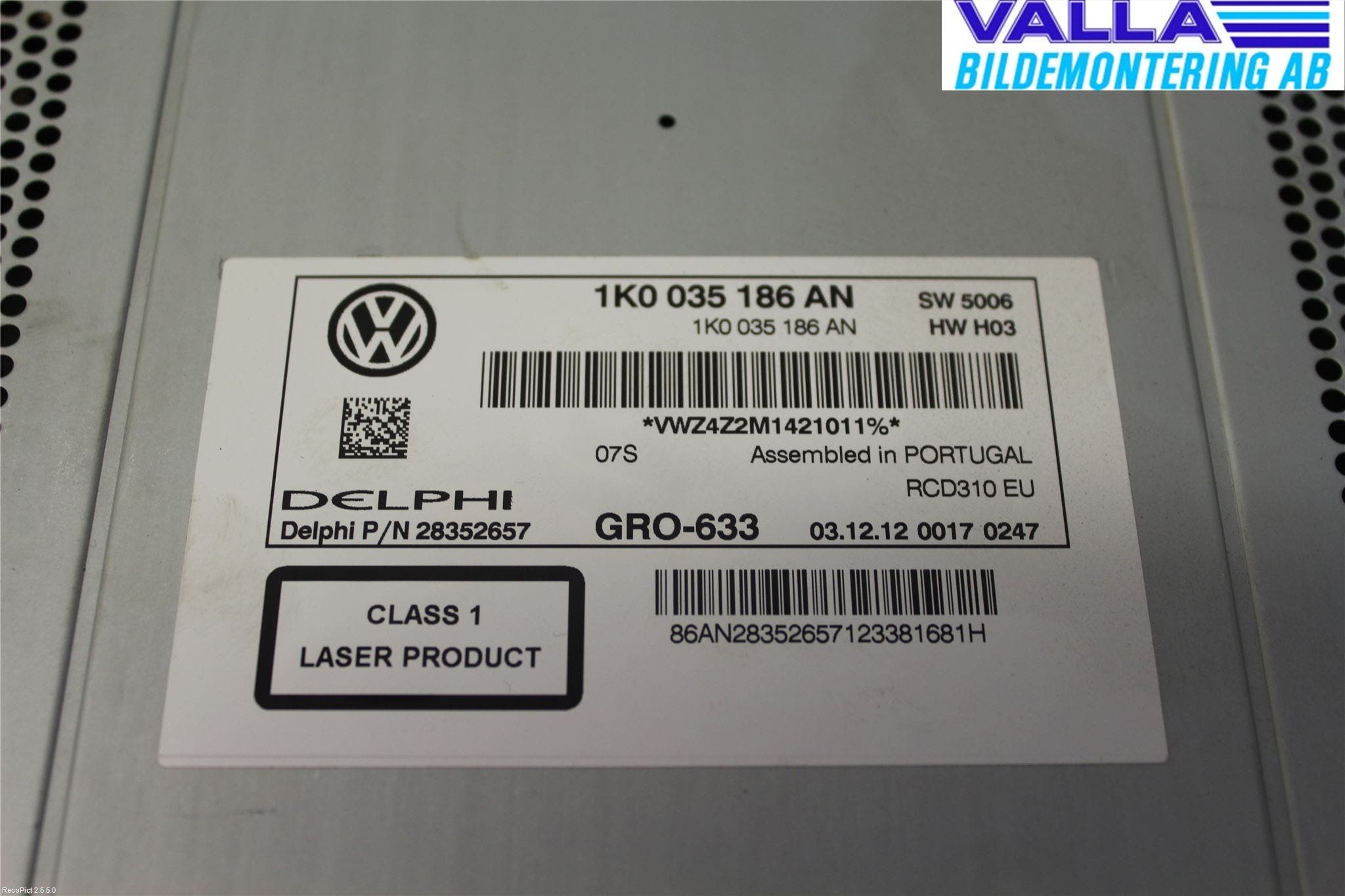 Volkswagen VW AMAROK 2H 10-22 Cd Radio - Multimediapanel