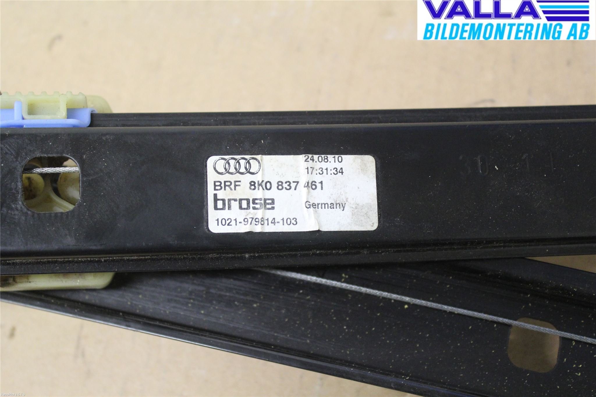 Audi A4/S4 08-11 Fönsterhissmekanism