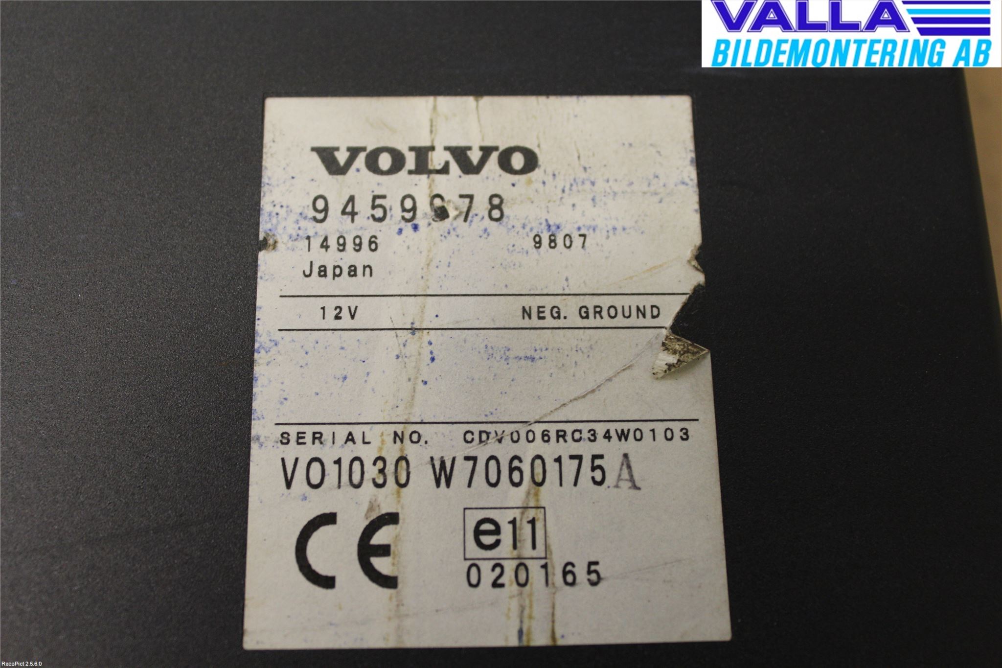 Volvo S80 99-03 Cd Växlare