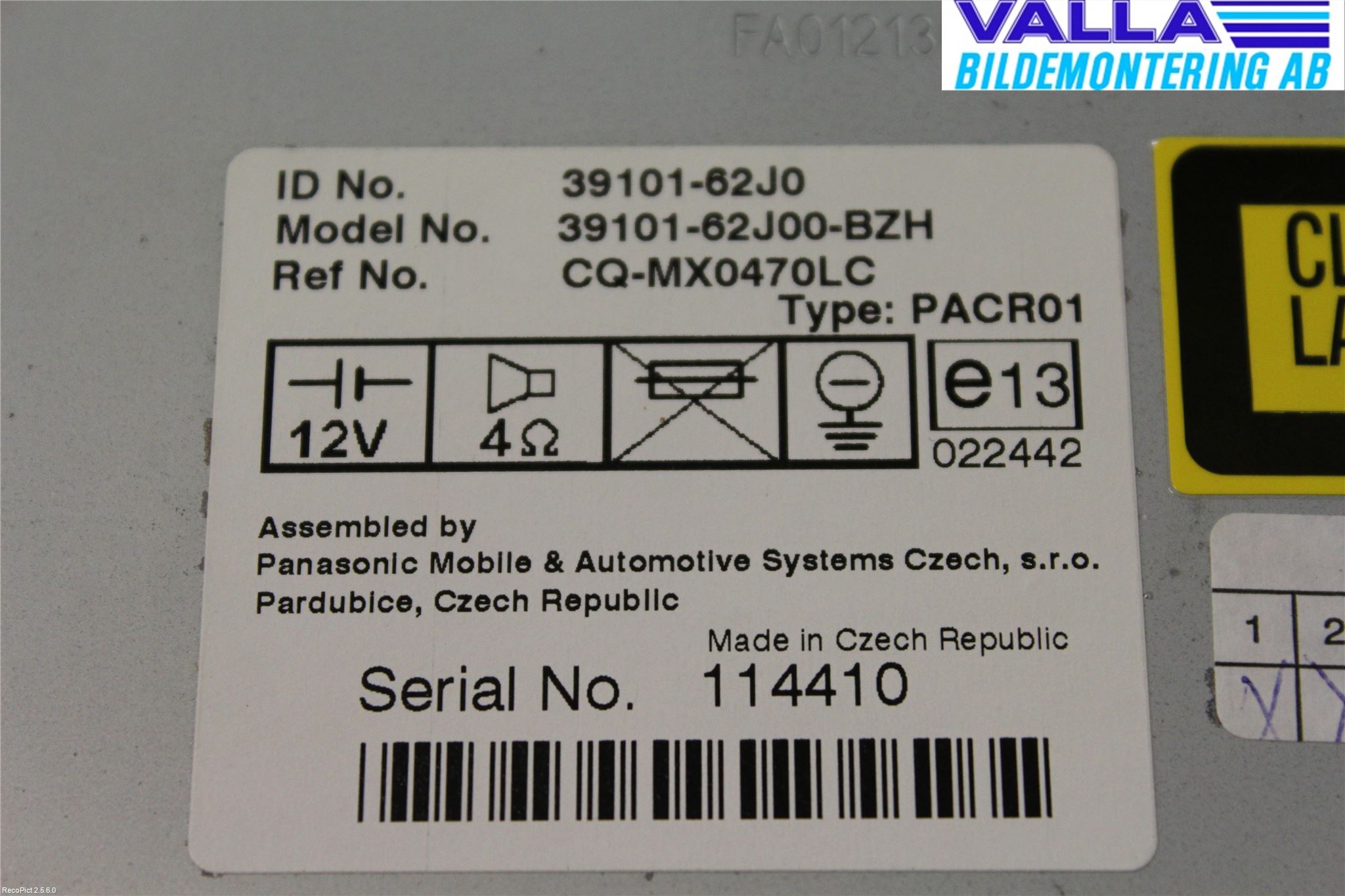 Suzuki SWIFT 05-10 Cd Radio - Multimediapanel