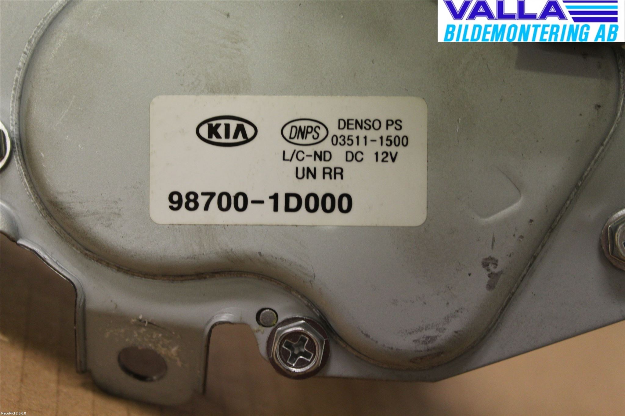 Kia CARENS II 07-12 Torkarmotor Baklucka