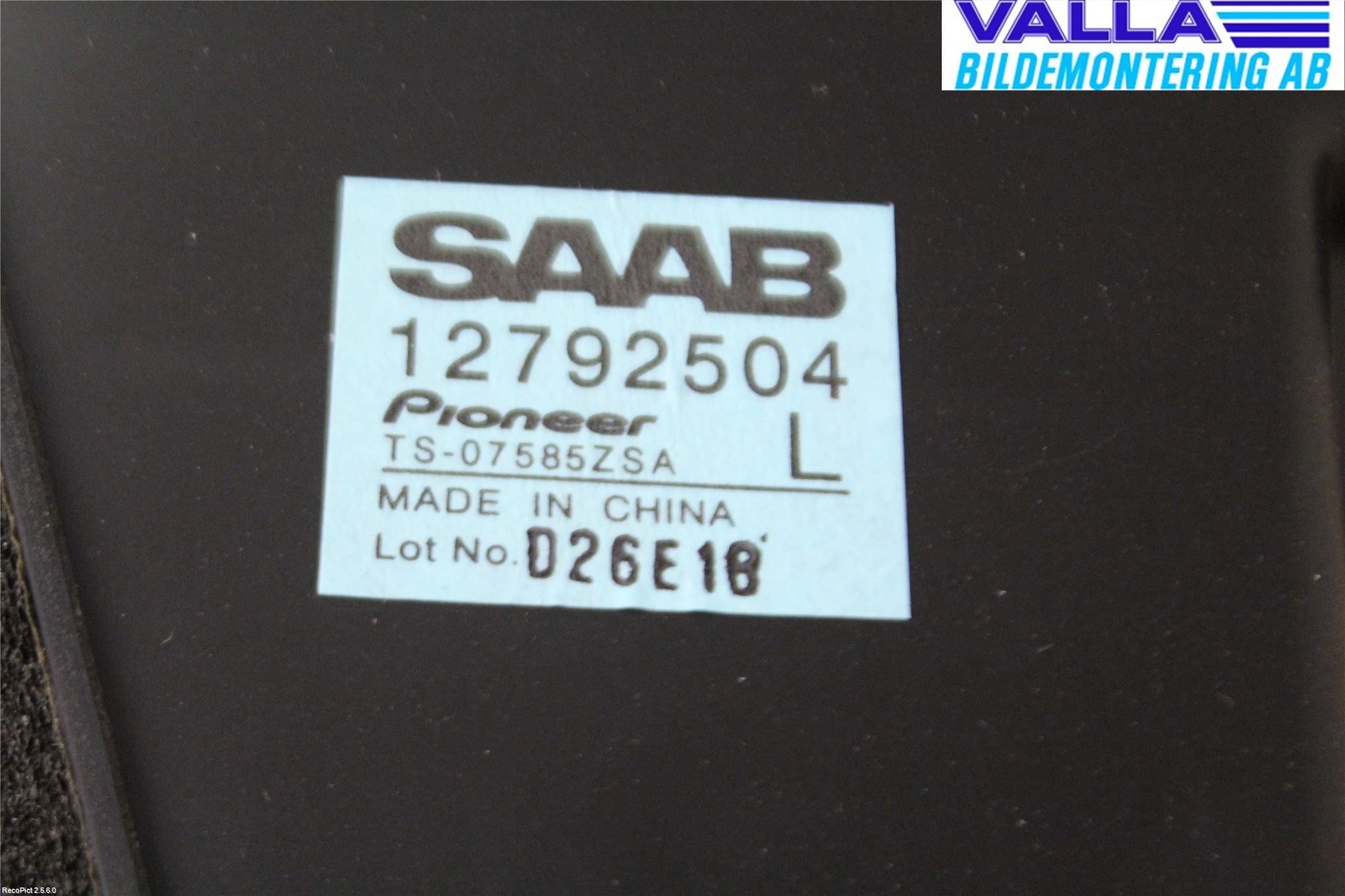Saab 9-3 VER 2 Högtalare