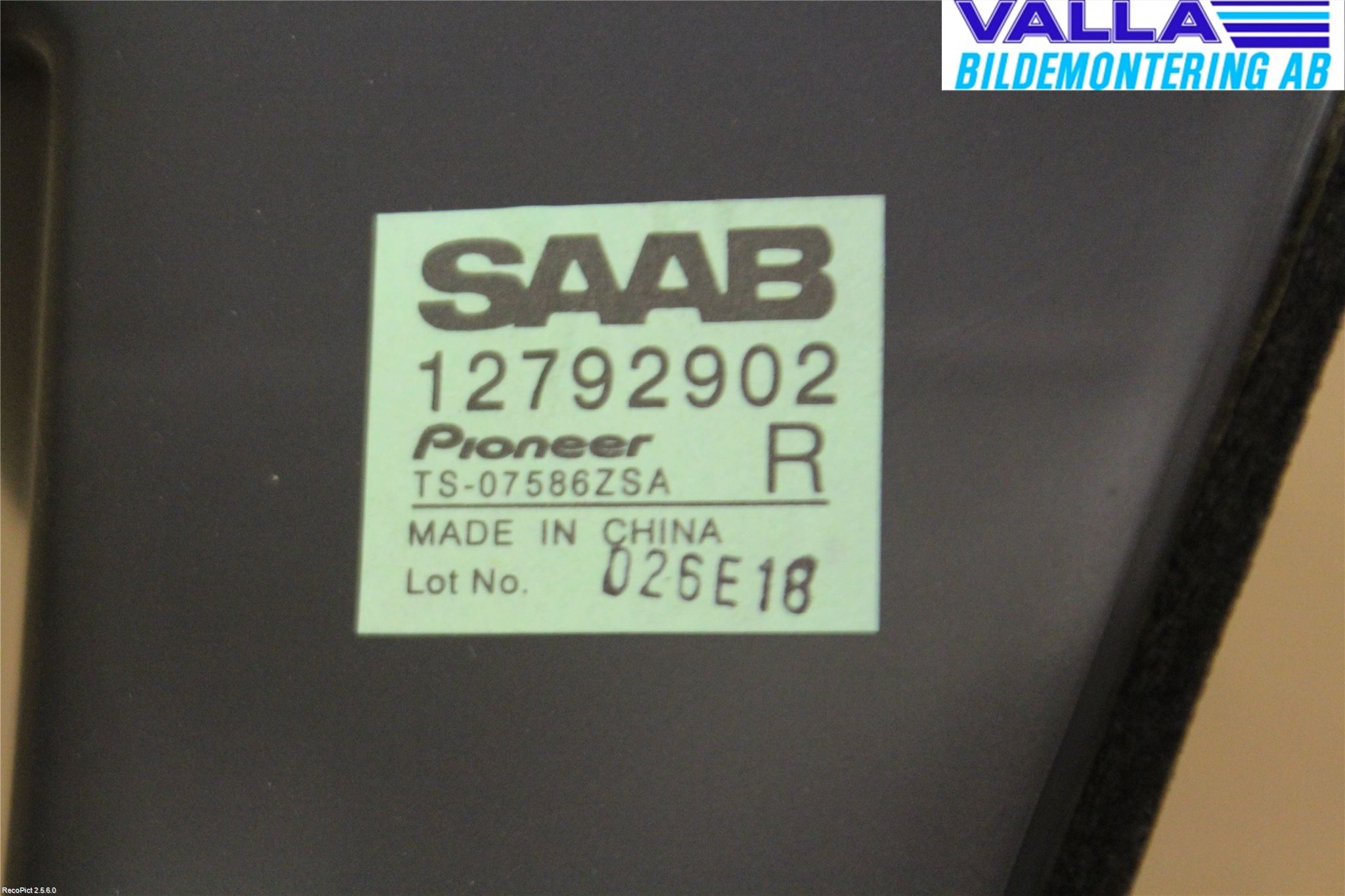 Saab 9-3 VER 2 Högtalare