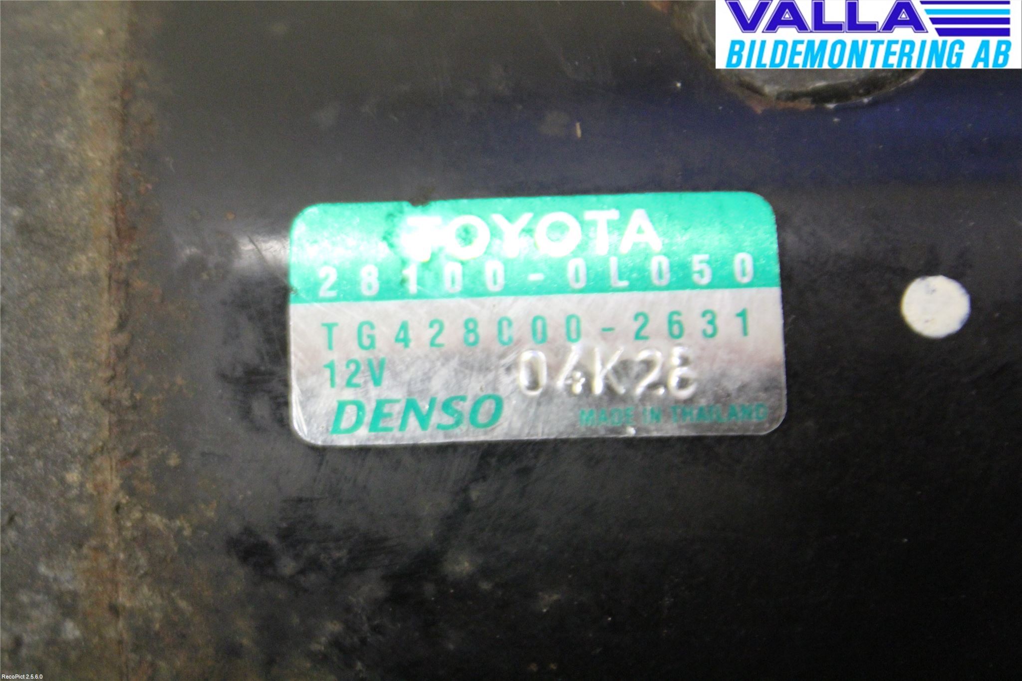 Toyota HILUX 05-16 Startmotor Diesel